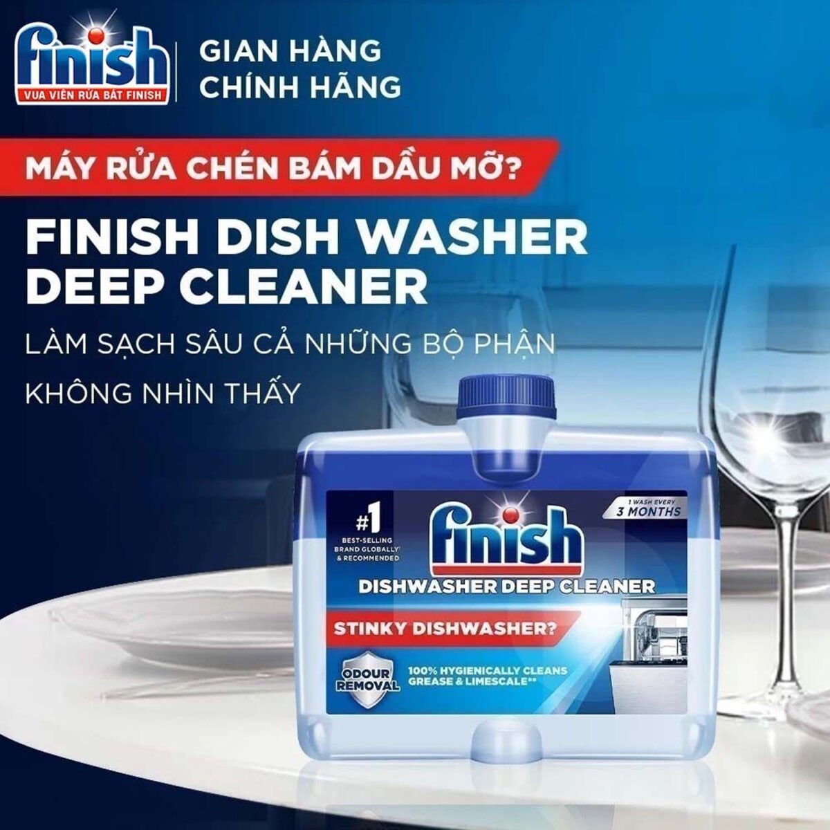 Dung dich ve sinh may rua bat FINISH chai 250ml 2