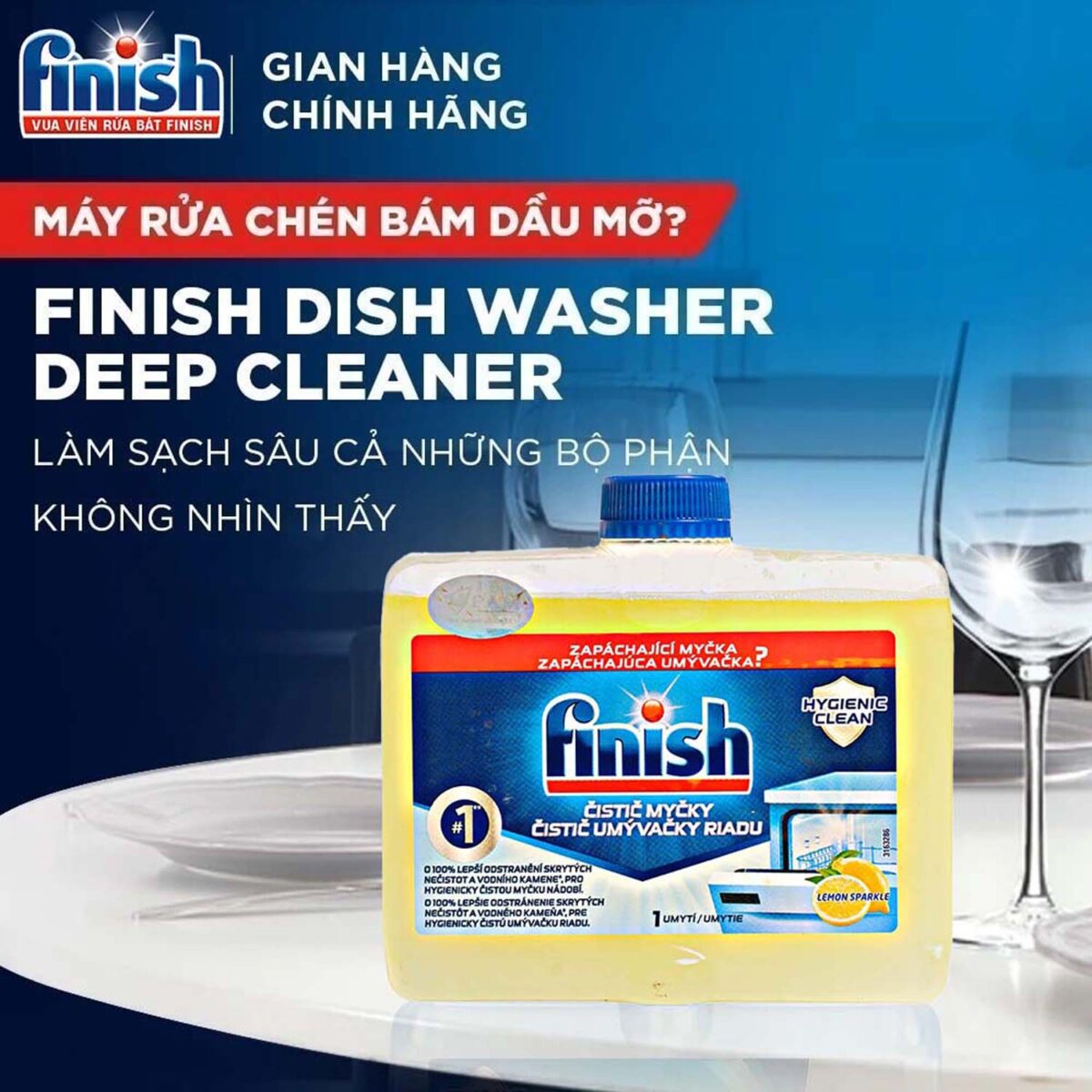 Dung dich ve sinh may rua bat FINISH chai 250ml huong chanh 5