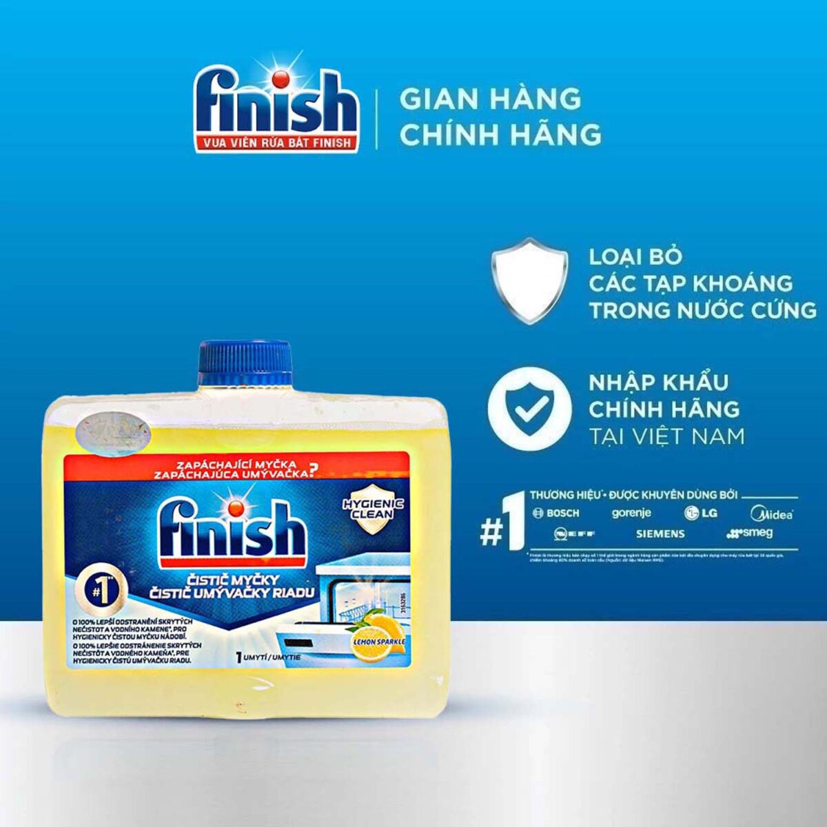 Dung dich ve sinh may rua bat FINISH chai 250ml huong chanh 6