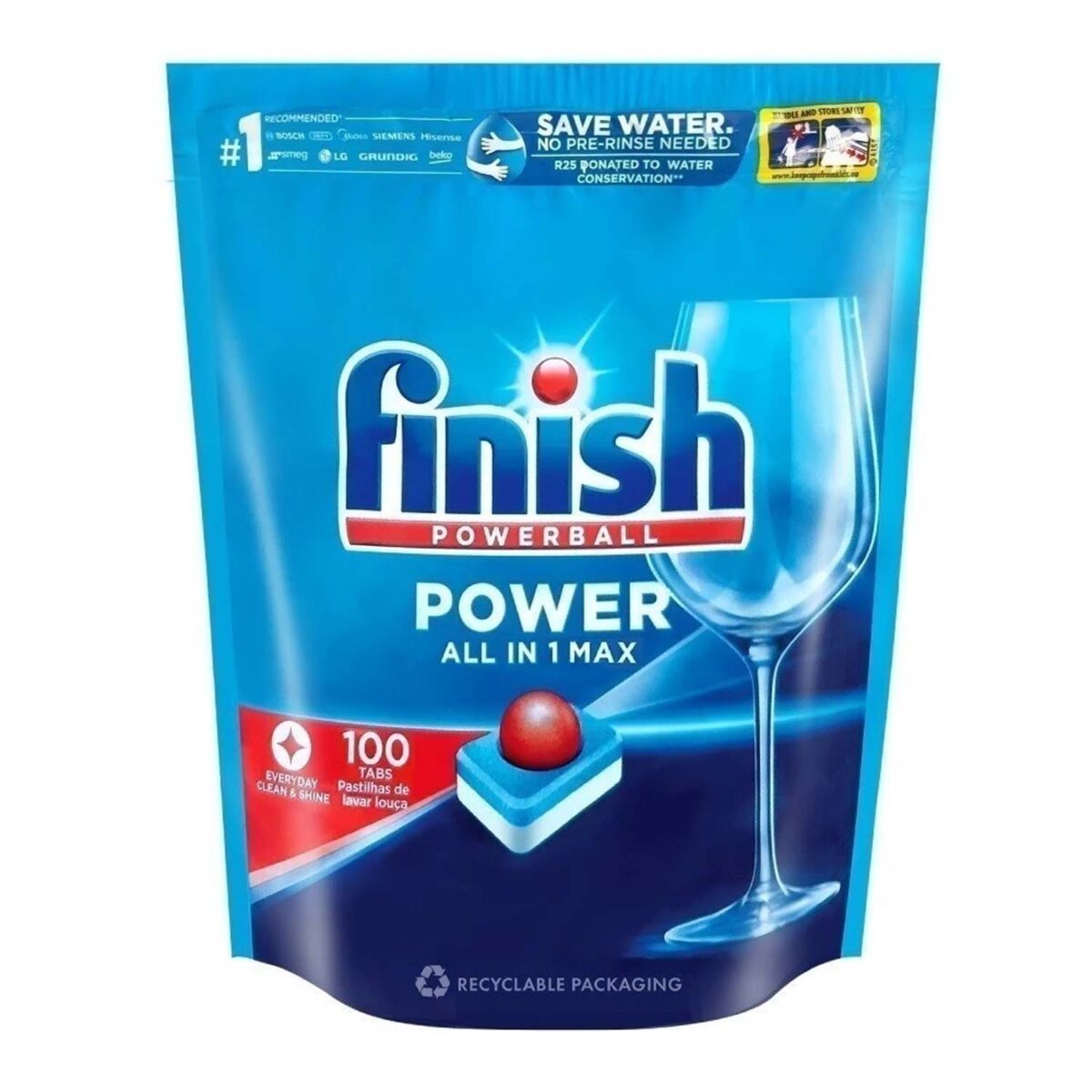 Viên rửa bát FINISH Power All in 1 max túi 100 viên