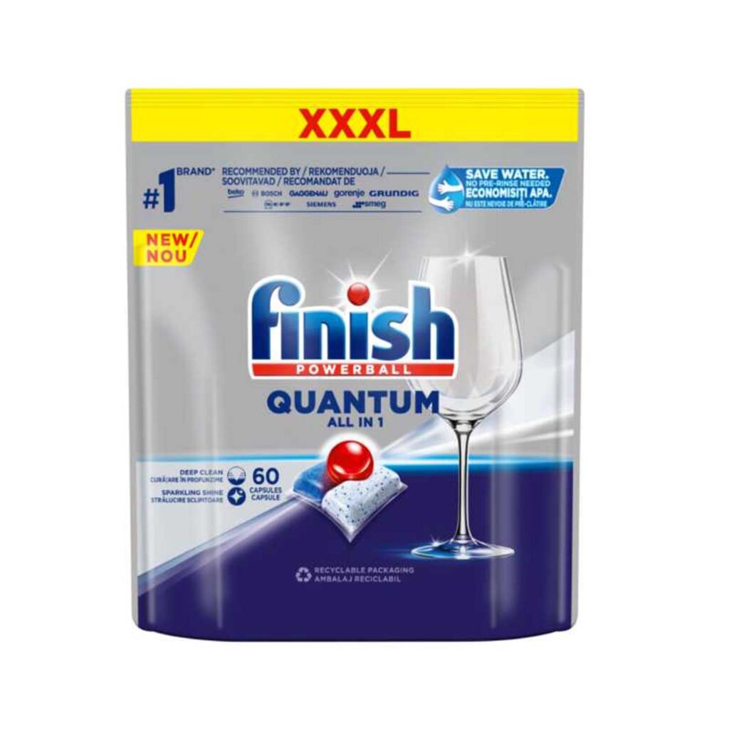 Viên rửa bát FINISH Quantum All in 1 túi 60 viên